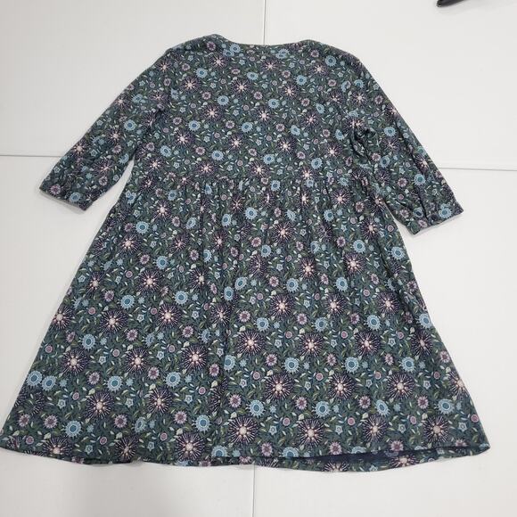 Seasalt Cornwall Dress Womens 8 Petite Blue Green Floral Organic Cotton A Line - Picture 2 of 8
